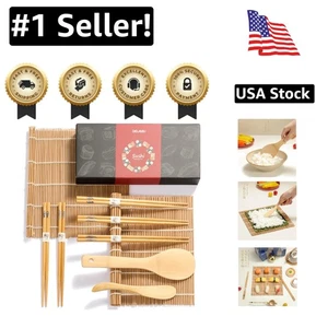 Sushi Making Kit for Beginners: Bamboo & Unique Fish Print Utensils - Picture 1 of 10