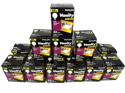 New 16 Philips Soft White 25W Vanity Light. Medium Base G25 - Image 1 of 4