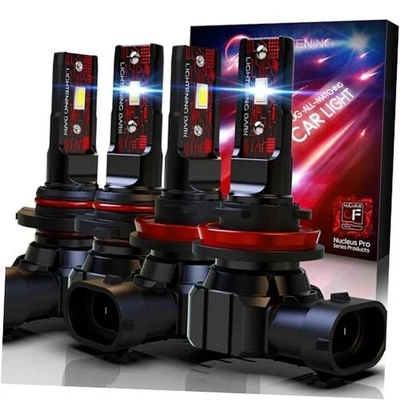 Light Bulbs, HB3+H8/H9 Fog Bulbs Combo 6500K Xenon White Extremely 9005+H11 - Image 1 of 4