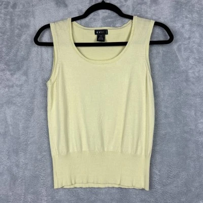 Top Evie Mezcla Seda Sin Mangas Talla PS Amarillo Mantequilla Elastizado Carrera Foto 1 de 4