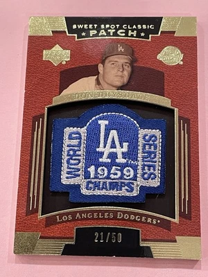 2004 Upper Deck Sweet Spot Classic - Patch de logotipo da equipe Don Drysdale #SSP-DR /50 - Imagem 1 de 3