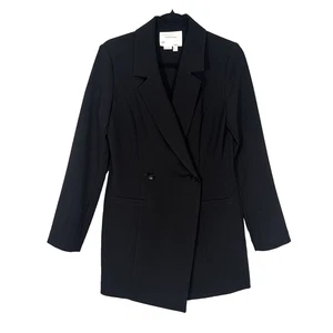 Blazer mameluco by Anthropologie negro talla 4 doble botonadura manga larga una pieza - Imagen 1 de 11