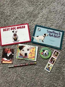 Vintage Wishbone Hund Geschenkset Button Einladungskarten Aufkleber Exlibris Bleistift - Bild 1 von 2