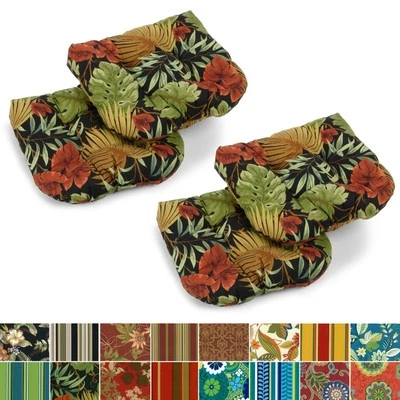 19-inch Rounded Back Indoor/Outdoor Chair Cushions (Set of - Image 1 of 4