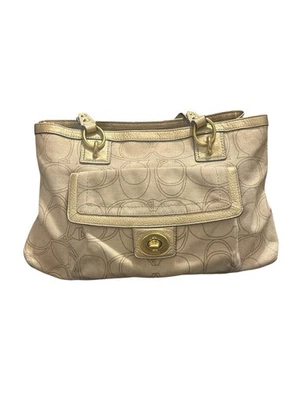 Bolso Coach Penelope Linen Signature F19231 dorado y tostado (1009) Foto 1 de 4