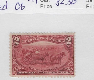 US Scott # 286, 2 cents copper red, Trans Mississippi, 1898,Mog, VF+, cv. $32.50 - Picture 1 of 2
