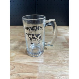Vintage Braum’s Ice Cream Parlor Cow "Frost Before Serving" Clear Glass Mug - Picture 1 of 3