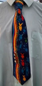"Rainbow River" by Morgan Save the Children Silk Classic Necktie 100% Silk - Picture 1 of 9