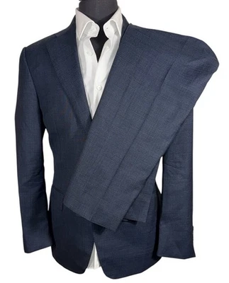 TRAJE CANALI 1934 EXCLUSIVO SUPER 150’S AZUL A CUADROS TALLA 38 30X30 ITALIA Foto 1 de 4