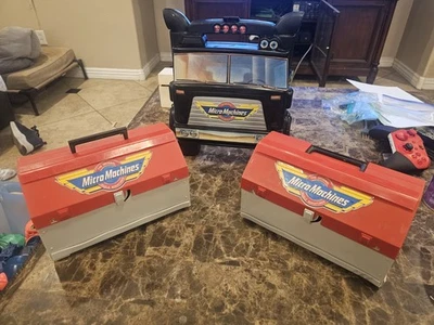 Vintage Micro Machine 1988 Galoob Semi Truck Storage Box & 2 Super City Toolbox  - Image 1 of 4