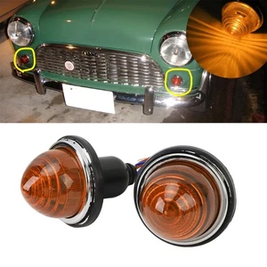 2pcs 72mm Turn Signal Brake Stop Light For Land Rover Lucas L594 1958-1986 Amber - Picture 1 of 5