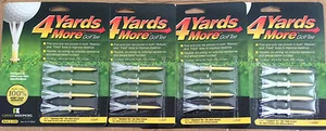 (4) 4 Four Yards More 2 3/4" Golf Tees 4 pack YELLOW 16 TEES TOTAL - Picture 1 of 1
