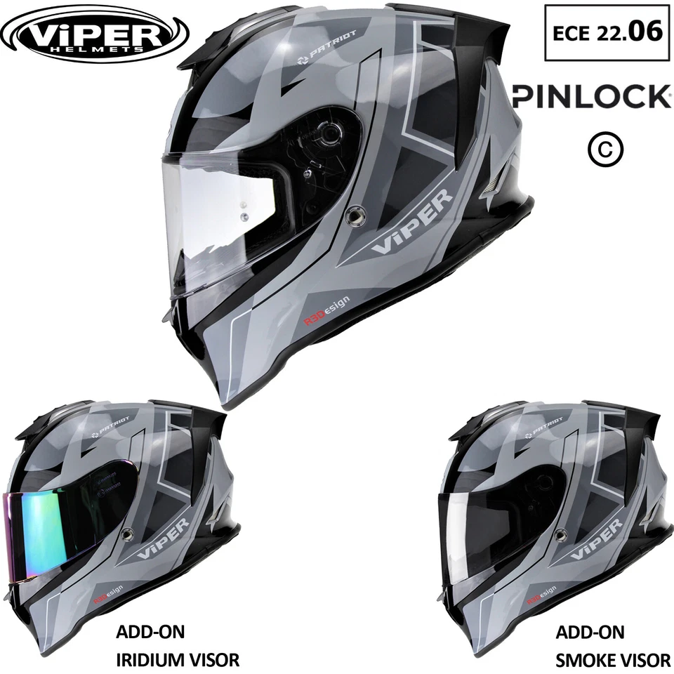 VIPER RS55 INTEGRALHELM MOTORRAD STURZHELM PINLOCK MOTORRADRENNEN HELM CYCLONE 2XL