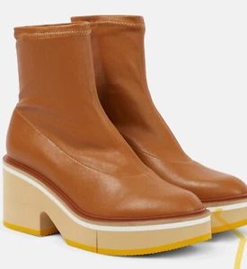 Botines con plataforma de cuero marrón CLERGERIE Albane 36,5 - Imagen 1 de 2