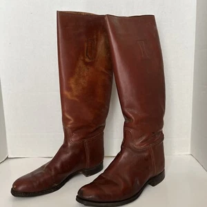 Antique English Equestrian Riding Boots Brown Size 6.5 - Picture 1 of 7