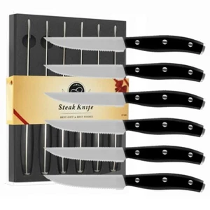 set of 6pc 4pc Asian Made Serrated Steak & Tomato Knife Knives Paring - Picture 1 of 17