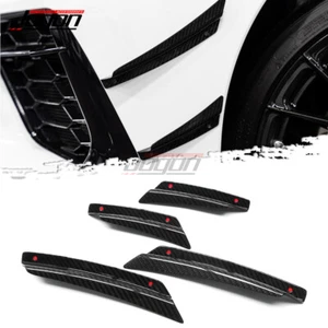 Carbon Side Front Bumper Spoiler Cover For Corvette C8 Z51 Z06 2020-2023 2024 - Foto 1 di 9