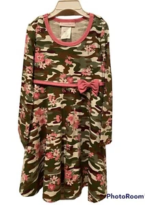 Bonnie Jean Dress Girls 5 Camouflage Pink Flowers Cottagecore Outdoor NWT - Picture 1 of 4