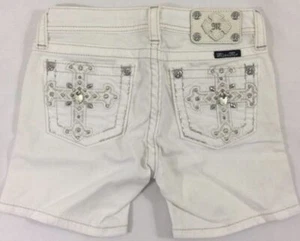 Girl's Youth Miss Me Denim Mid-Shorts Size 12 - Picture 1 of 2
