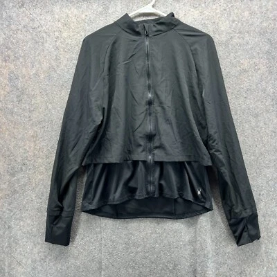 Spyder Jacket Women Large Windbreaker Black Athletic Full Zip Active Two Layer - Image 1 of 4