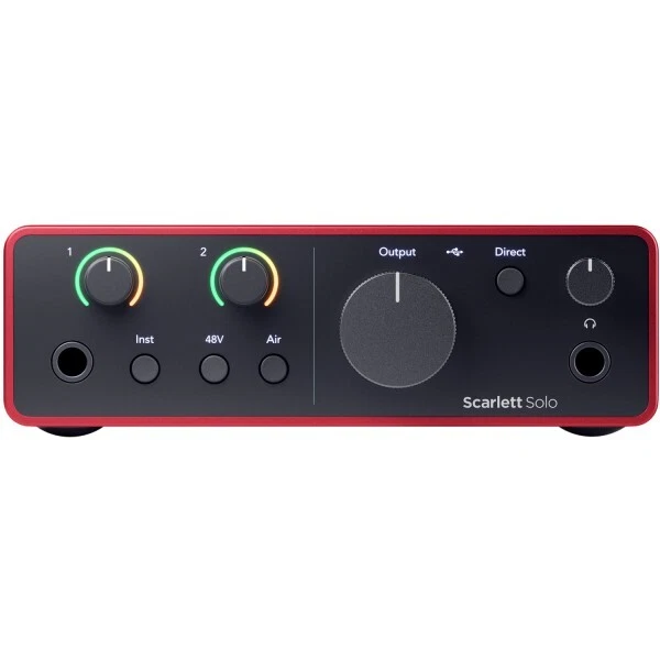 Schnittstelle Audio- Focusrite Scarlett Solo 4Gen Farbe Red E Schwarz Ideal