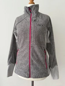 Pile OEX taglia 8 grigio chiaro full zip rosa tasche donna - Foto 1 di 8