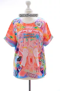 T-10 T-Shirt Lolita Funky Funny Hands Harajuku Kawaii Pastel Goth Crazy Bunt - Bild 1 von 8