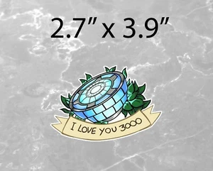 I Love You 3000 Superhero Decal Outdoor Hiking Bumper Sticker Vinyl Man of Iron - Picture 1 of 1
