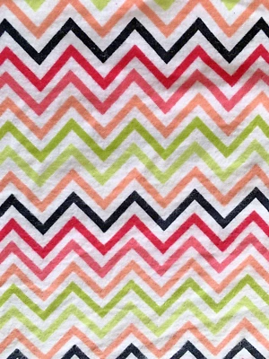Flannel Girls Chevron Coral Pink Green 40" X 40"  Joann Craft Material Fabric - Image 1 of 2