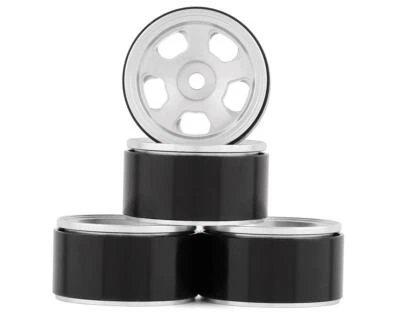 Yeah Racing SCX24 1.0" Aluminum 5 Spoke Beadlock Wheels (Silver) (4) - Image 1 of 4