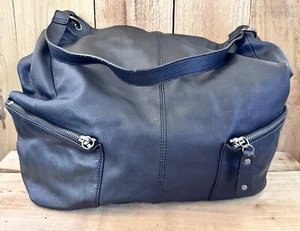 Kenneth Cole Purse Black Leather Handbag Shoulder Bag Business Classy Capsule - Picture 1 of 7