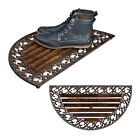 2x deurmat gietijzer borstels - voetmat - metaal - antiek design - bruin/brons