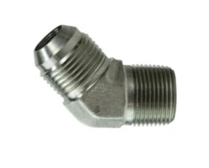 250366 Midland Steel 45 Elbow 3/8 Inch Male JIC x 3/8 Inch Male NPT Adapter - Picture 1 of 2