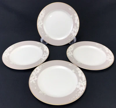 Mikasa L5508 Gray Finesse Bread Plates Grande Ivory White Flowers Set of 4 - Image 1 of 4