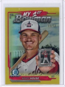 Brady House 2024 Bowman Chrome My 1st Bowman Gold Refractor /50 Nationals - Picture 1 of 2