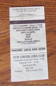 CUBIERTA DE LIBRO DE CERILLAS INTERNACIONAL CLUB DE LEONES: NUEVA LONDRES, PEI CUBIERTA DE CERILLAS VACÍA -C9 - Imagen 1 de 1