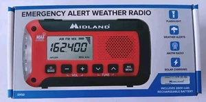 Midland Emergency Alert Weather Radio (Flashlight Solar Charging Hand Crank) NEW - Picture 1 of 6