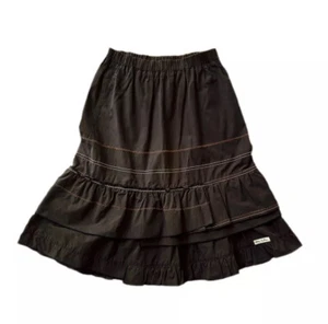 Vintage French Designer Eliane et Lena Black Tiered Skirt Contrast Stitching S 8 - Picture 1 of 7