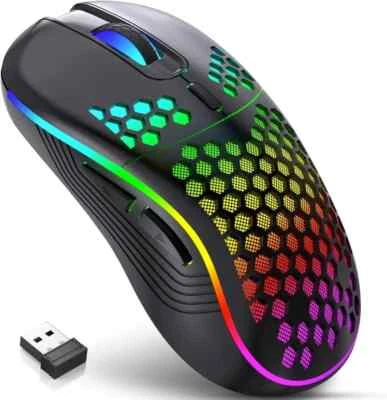 Wireless Gaming/Office Optical Sensor RGB Backlight mouse honeycomb Rechargeable - Image 1 of 4
