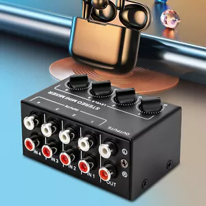 Mini Passiv Stereo Audiomischer 4 Kanal Portable Mixer für Club Tablet Player - Bild 1 von 19