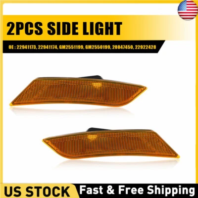 Amber Front Bumper Side Marker Lights For 2013 2014 Cadillac ATS & 2017-2024 XT5 - Image 1 of 4