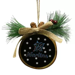 MLB Miami Marlins Wooden Stump Ornament - Picture 1 of 1