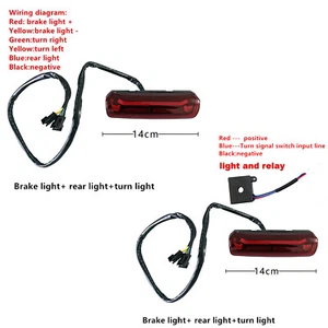 48V 60V Elektrofahrrad Roller 3 IN 1 Rücklicht + Bremslicht + Blinkleuchte mit Relais - Bild 1 von 14
