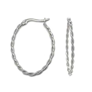 Oval Twisted Rope Hoop Earrings - Bild 1 von 5