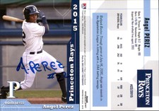 Angel Perez Signed 2015 Grandstand Princeton Rays #NNO Card Auto AU