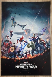 Sebastian Stan Dave Bautista Signed Avengers Infinity War 12x18 Movie Poster RAD - Picture 1 of 1