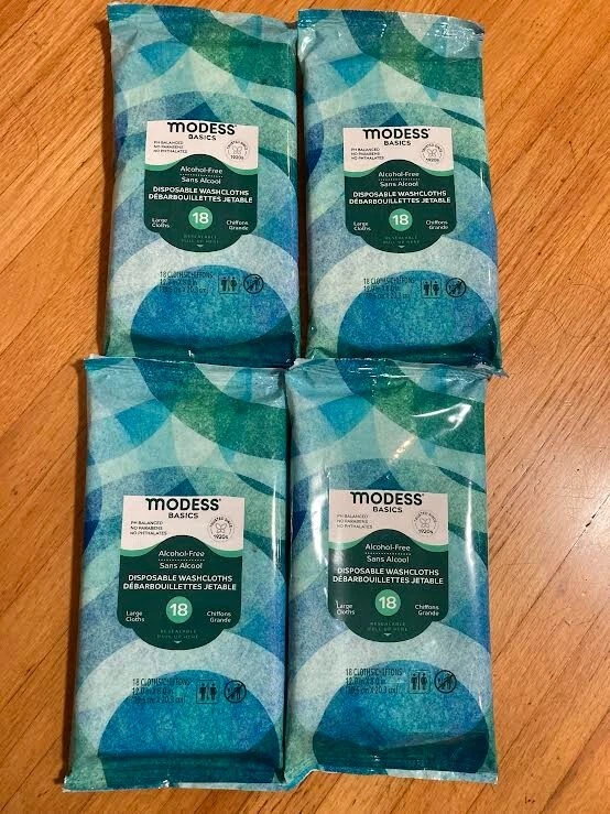 Nuevos paños desechables 4 X 18 Ct Modess Basics sin alcohol Foto 1 de 1