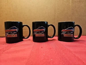 Lot Of 3 Vintage NFL Buffalo Bills 16oz Coffee/ Tea Mug With Pewter Plate NOS - Picture 1 of 6