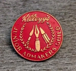 Rare Kellogg's  Food Company Junior Admaker's Guild Red Vintage 1950's Lapel Pin - Imagen 1 de 4