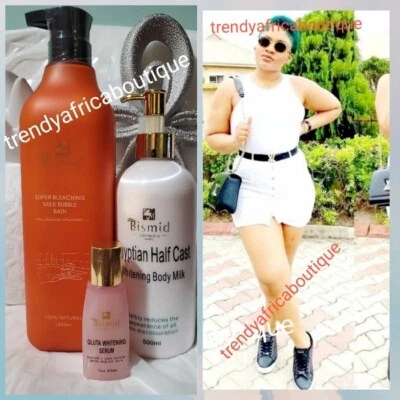 3pcs BISMID Egyptian H.C Body Lotion, Shower Milk & Gluta Whitening Serum👌 - Image 1 of 4